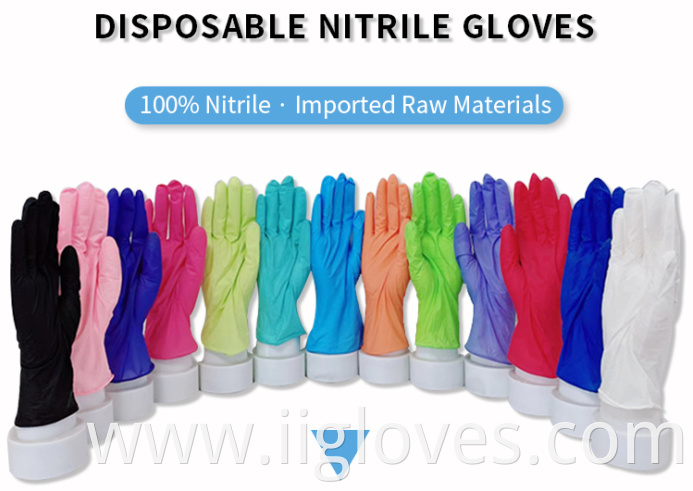 High Quality 9 12inch Powder Free Nitrile Gloves Cleaning Hand Make-up Beauty Tattoo Salon Gloves